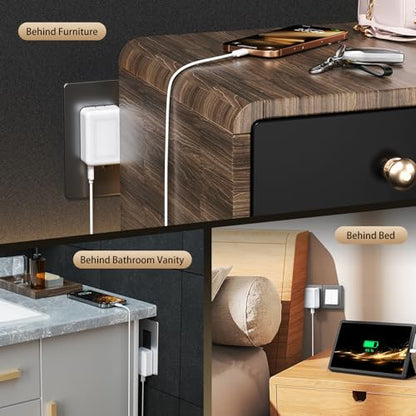 2팩 플랫 USB C 충전기 블록, 40W 4포트 접이식+슬림 고속 충전기 블록 - color: 화이트 | 2팩 | 4포트