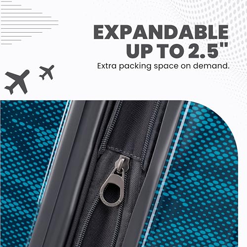 Spyder Matrix 20 Inch Carry On Expandable Hardside Upright Suitcase with 360° Spinner Wheels, TSA Approved Lock, Blue - color: Blue, size: Carry-On