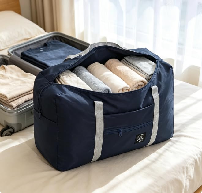 1pcs Foldable Travel Duffel Bag, Lightweight Waterproof Carry,Blue - color: Blue