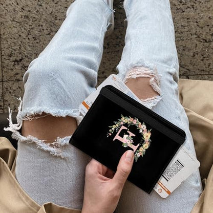 Cute Passport Holder and Holder Combo Passport Cover with RFID Blocking Women Men Compatible Wallet Credit Card Protector (Black-F) - color: Black-F