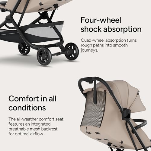 Mompush Velo Lightweight Travel Stroller Car Seat Adapter Included - color: Chalk Beige, size: Stroller+Car Seat Adapter