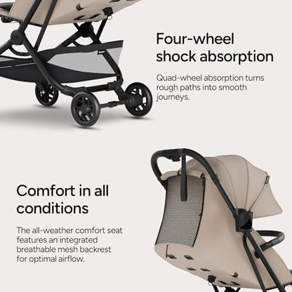 Mompush Velo Lightweight Travel Stroller Car Seat Adapter Included - color: Chalk Beige, size: Stroller+Car Seat Adapter