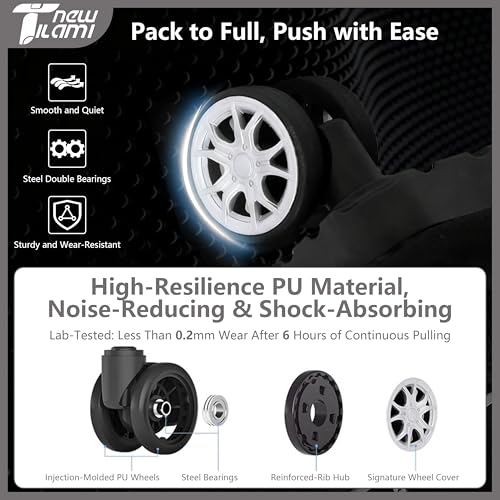 NEW TILAMI 19 Inch Rolling Backpack 4 Spinner Wheels for School White - color: White
