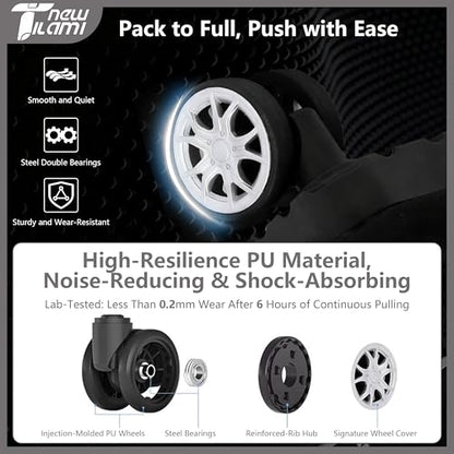 NEW TILAMI 19 Inch Rolling Backpack 4 Spinner Wheels for School White - color: White