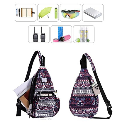 Backpack Sling for Women Anti-Water Crossbody Bag Inclined Adjustable Pack - color: Exotic