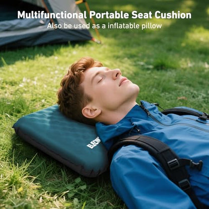 Inflatable Seat Cushion, Self Inflating Compact Stadium Seat Cushion - color: Blue-1pack