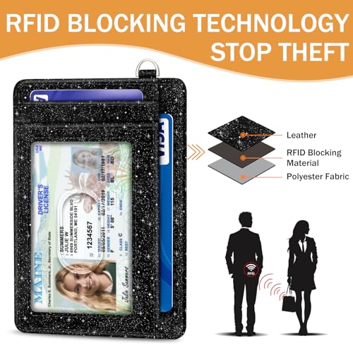 Yonlevres Moon Lunar Credit Card Holder Slim RFID Wallet Women Small Travel - color: Moon