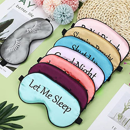 Geyoga 8 Pack Silk Funny Sleep Masks for Women Sleep, Fresh Colors - color: Fresh Colors