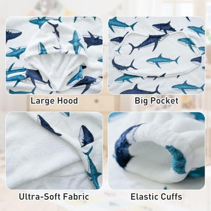 Moinlizy Oversized Wearable Blanket Hoodie for Women Men - color: White Shark