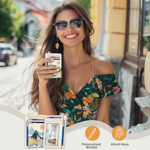 Yonlevres Sunrise Credit Card Holder Slim RFID Wallet Women Small Travel - color: Sunrise