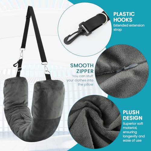 2‑Pack Stuffable Travel Neck Pillow, Velvet Fillable Neck Pillow for Travel