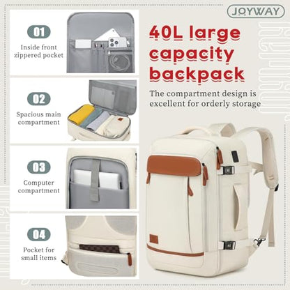 Joyway Expandable Carry on Luggage Sets Airline Approved, Lightweight Hard Shell 20 Inch Carry-on Suitcase with Spinner Wheels, White - color: White, size: 4 piece sets (13/20)