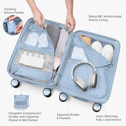 Traveler's Choice Edinburgh II Hardside Spinner Luggage, TSA Lock, Blue, 25" Medium - color: Blue, size: 25" Medium