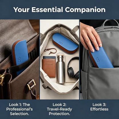 Glasses Case hard shell,3-in-1 Sunglasses Case & Eyeglass Case with Cleaning Cloth & Storage Pouch - color: Blue, size: Medium