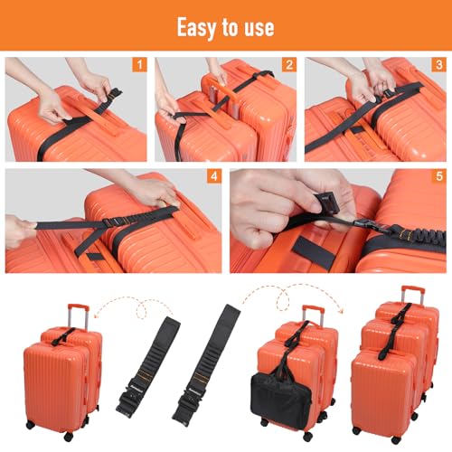 Luggage Connector Straps 2 Pack, Luggage Strap for Suitcases - size: Medium