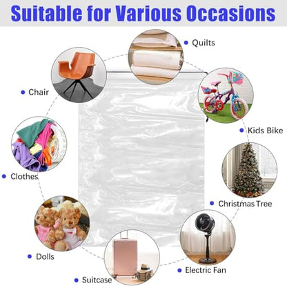 32x42 Inch Large Clear Plastic Suitcase Storage Bags, 3 Pack, 4 Mils - color: Clear - 3 Pack, size: 32''x42''