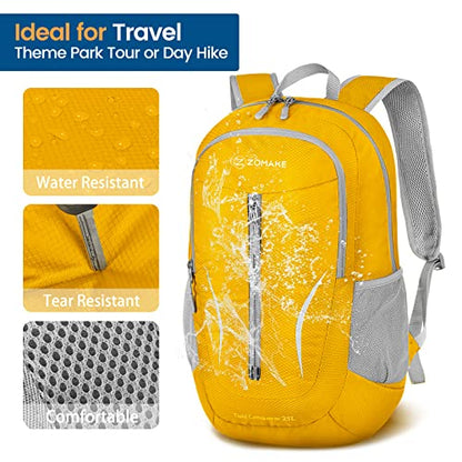 ZOMAKE Lightweight Packable Backpack 25L, Foldable Hiking Daypack - color: Yellow, size: 25L