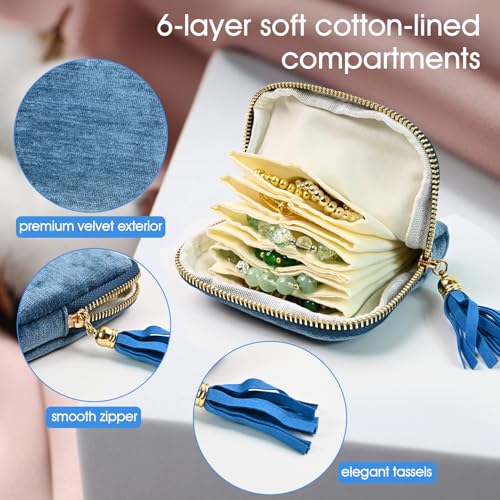 Portable Ring Keychain Holder - Jewelry Holder - color: Peacock Blue