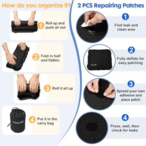 Airplane Travel Seat Cushion, 2, Black | Inflatable seat cushion for stadium, camping,outdoors.Sondur travel cushion for airplane - color: Black