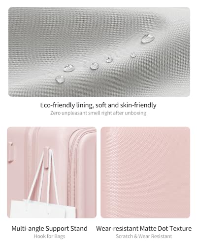 Carry on Luggage 20 Inch Expandable Top Opening Trunk Luggage with Spinner Wheels, Lightwight Hardside Carry on Suitcase with Laptop Compartment for Women Men, Shell Pink - color: Shell Pink, size: 20 inch Carry on