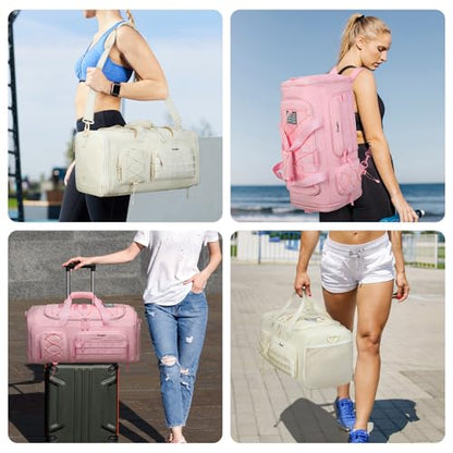 BOSSTIN Gym Bag for Men & Women, 45L-50L Expandable Sports Duffle Bag - color: Beige