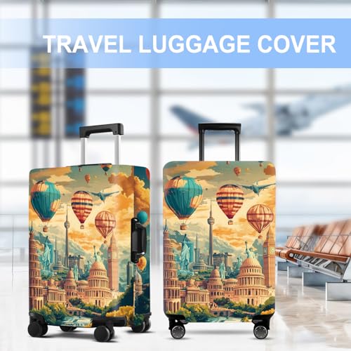 Balloon Luggage Cover Washable Suitcase Protector Anti-scratch Suitcase cover Fits 20-22 Inch Luggage S - color: Balloon, size: S(20-22inch suitcase)
