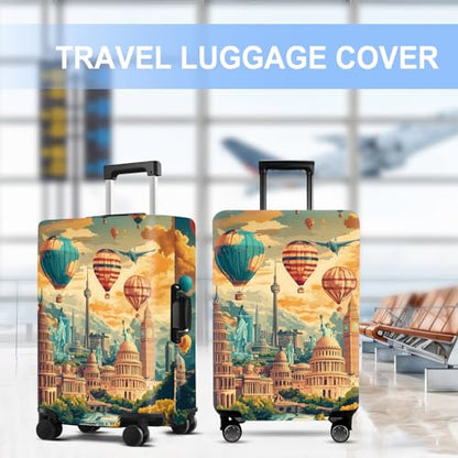 Balloon Luggage Cover Washable Suitcase Protector Anti-scratch Suitcase cover Fits 24-26 Inch Luggage M - color: Balloon, size: M(24-26inch suitcase)