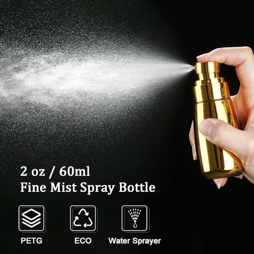 Cosywell Fine Mist Spray Bottle 3 Pack 2oz 60ml Travel Spray Bottle - color: Gold+Green+Pink, size: 2 oz