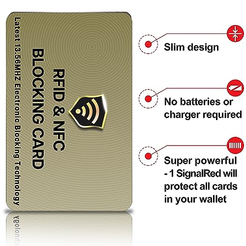SaiTech IT 3 Pack RFID Blocking Card for Credit Debit ID Card, Golden - color: Golden