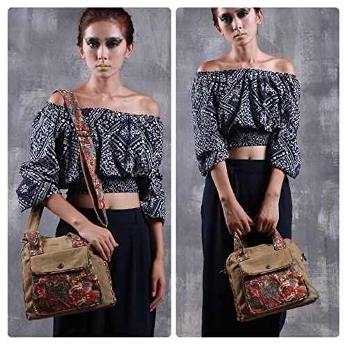 Black Butterfly Boho Small Crossbody Bag for Women, Floral Shoulder Bag - color: Red