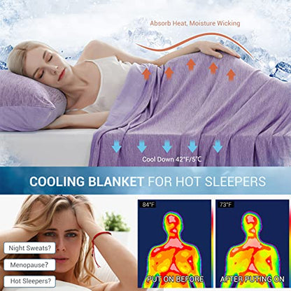 Marchpower Arc-Chill Cooling Blanket for Hot Sleepers Queen Size Purple - color: Purple, size: Queen 79" X 86"