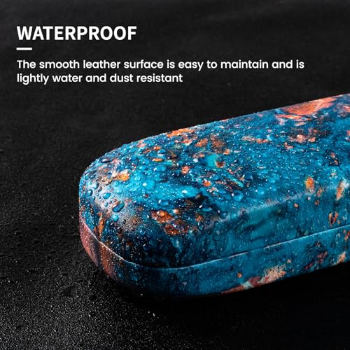 molshine Hard Shell Sunglasses Case, Classic Large Glasses Case for Women Men, Sunglass Eyeglasses - color: Ocean Blue