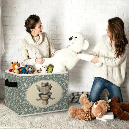 Funny Frog Bathroom Storage Bins Box Collapsible Basket - color: Color31