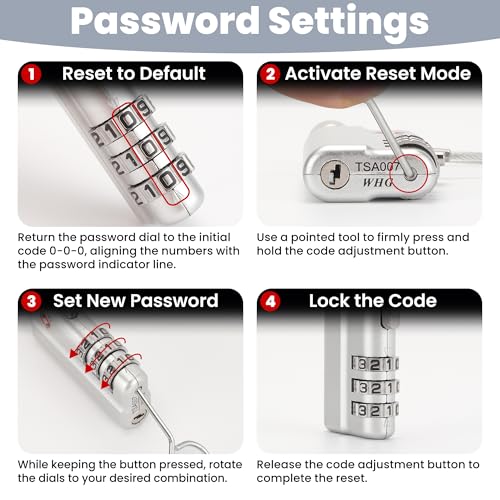 Professional Gun Case Lock TSA Approved – Heavy-Duty - color: Silver