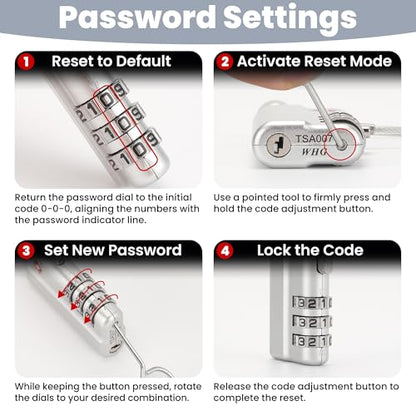 Professional Gun Case Lock TSA Approved – Heavy-Duty - color: Silver