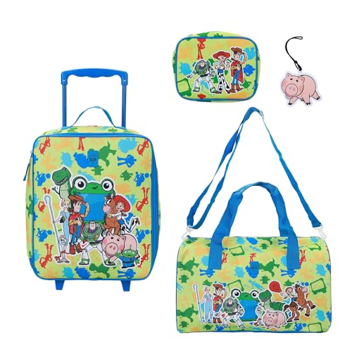 Bioworld Toy Story Kids 14-Inch Pilot Case Luggage Set with Duffle Bag, Utility Case & Luggage Tag