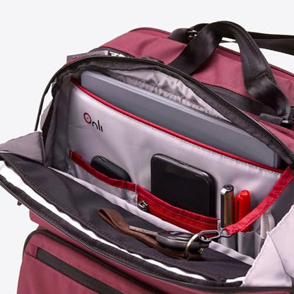Trilogy All-In-One Bundle: 3-Part Modular Rolling Pack and 8 Perfect Fit Packing Cubes and a padded hip belt. Get 3 bags in 1 (Zinfandel) - color: Red