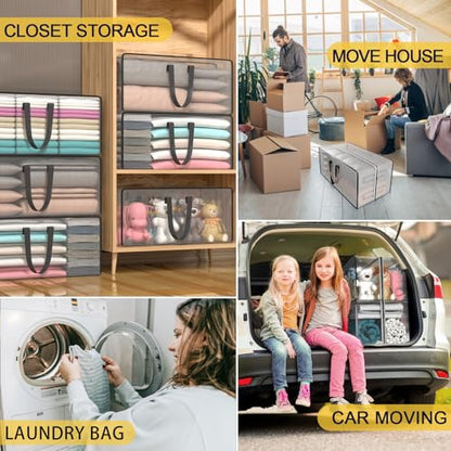 Heavy Duty Extra Large Clear Moving Bags with Strong Zipper Handles - color: Clear, size: 6 Pack