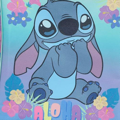 Bioworld Lilo & Stitch Aloha Stitch 14" Youth Blue Soft Sided Luggage - color: Lilo & Stitch Aloha Stitch