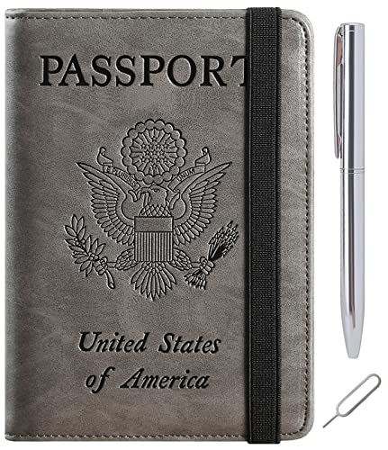 Passport Holder, Travel Essentials, Passport Cover, RFID Travel Wallet - color: 113#Grey