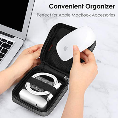 FINPAC Charger Case for MacBook, Small Electronic Organizer Pouch Bag - color: Black and Gray