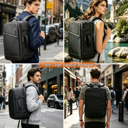 Naukay Travel Backpack, 50L Expandable Carry on Backpack for Men Women - size: 17.3 Inch