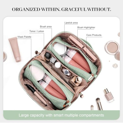 Travel Makeup Bag Organizer, Makeup Travel Bag, 3-Piece Set, Green - color: 08Green