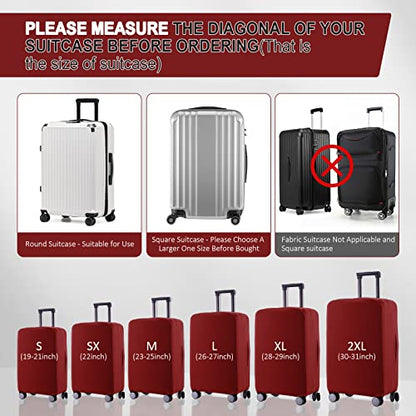 Travel Luggage Cover - Scratch-Resistant Fit 19-31 Inch, Claret (S(19-21 inch)) - color: Claret, size: 19-21 inch