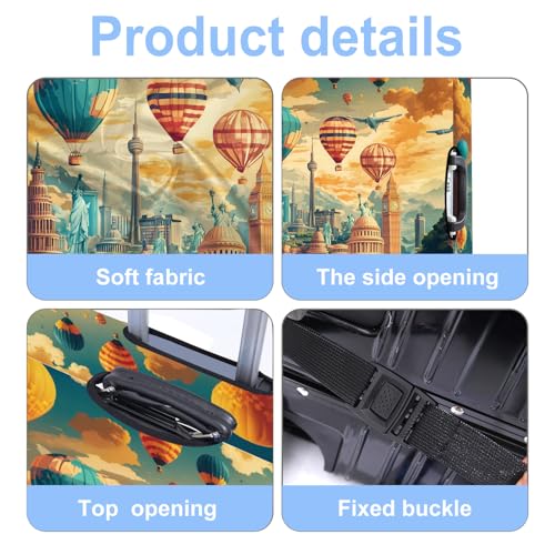 Balloon Luggage Cover Washable Suitcase Protector Anti-scratch Suitcase cover Fits 20-22 Inch Luggage S - color: Balloon, size: S(20-22inch suitcase)