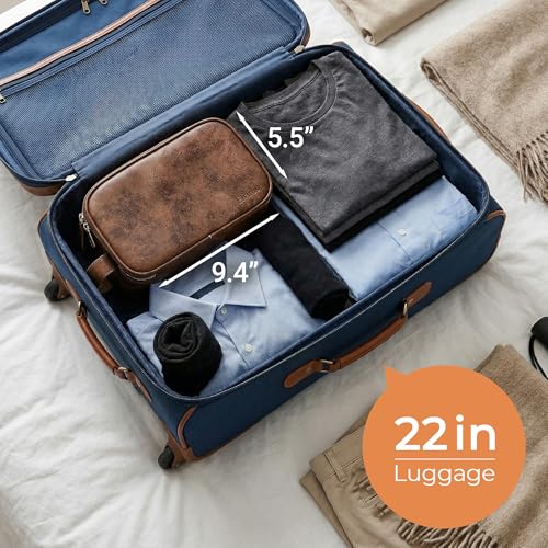Elviros Travel Toiletry Bag for Men PU Leather Dopp Kit (Small, Dark Brown) - color: Dark Brown, size: Small (Pack of 1)