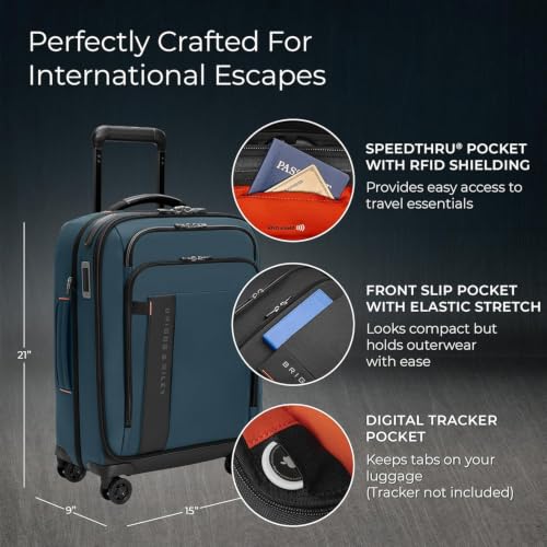 Briggs & Riley ZDX Global Softside Carry-On Spinner, Ocean - color: Ocean, size: 21" Carry-On