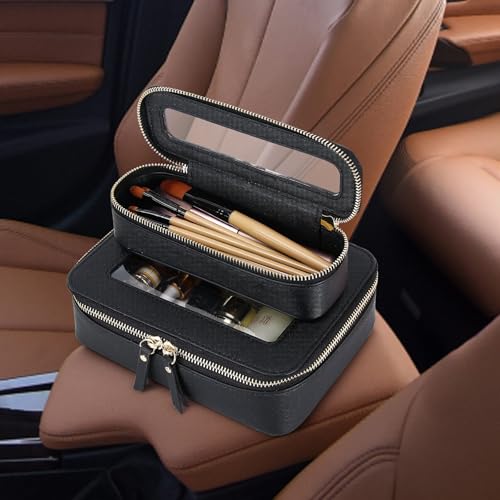 Pinkmik Travel Clear Makeup Bag (Black, M+SLIM) - color: B1/Black, size: M+SLIM