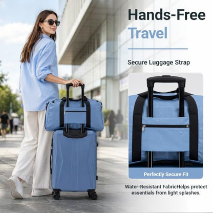 20/24/28 Inch Hardshell Suitcase Set, ABS Luggage Set with TSA Lock 5 Piece - color: Blue