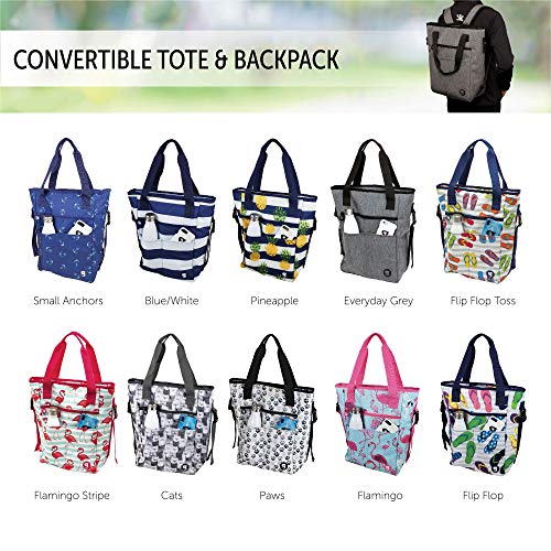 geckobrands 2 in 1 Convertible Tote and Backpack - Versatile and Durable for Travel, Gym, Beach, and Everyday Use - color: Paws